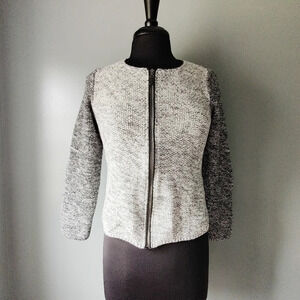 Talbots Color block Zip Up Cardigan